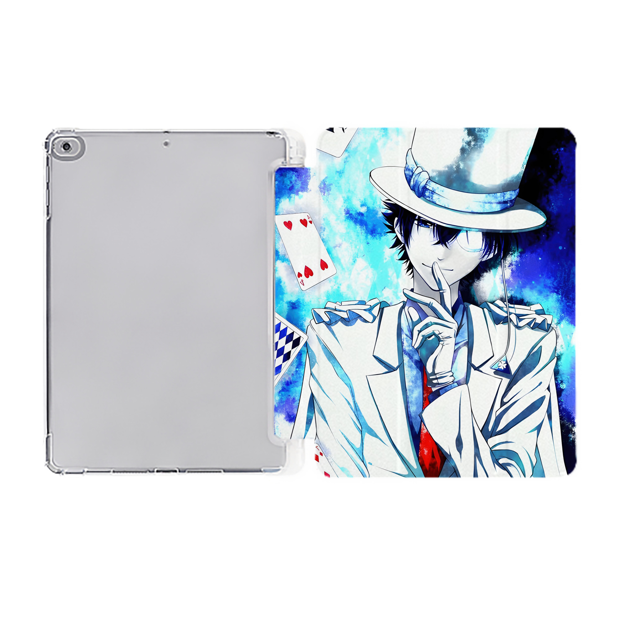 （画像用） 名探偵コナン Detective Conan IPad ケース ペン収納付き 三つ折りスタンド PUレザー×シリコン 対応機種9.5/10.5/10.9インチ